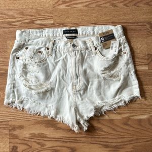 Aeropostale women’s white distressed jean shorts